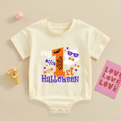 My First Halloween Print Baby Bubbles Romper Halloween Party Infant Outfit Bodysuit Newborn Large Jumpsuit Newborn Retro Clothes