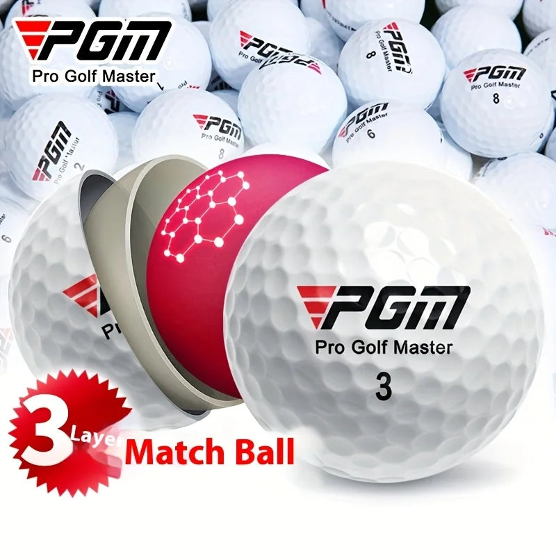 30pcs/50pcs PGM Golf Q002 Triple Layer Ball Regular Competition Ball Practice Ball High Elasticity Rubber Center Brand New Ball