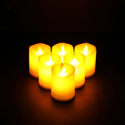 6Pcs LED Flameless Candles Flickering Battery Operated Pillar Candles Tealight Led Halloween Christmas Weddings Home Decor