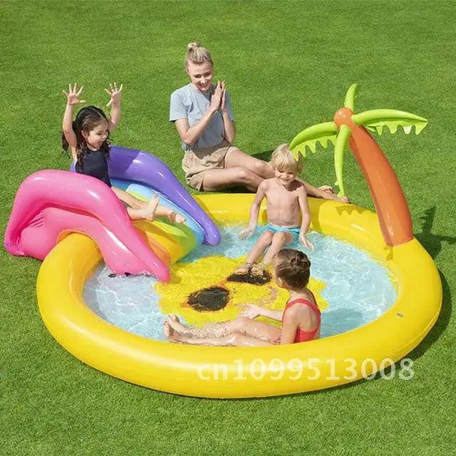 Swimming Children's Inflatable Big Pool Floats Slide Dinosaur Castle Pools Summer Play Piscina Water Toys Games Kids for Baby