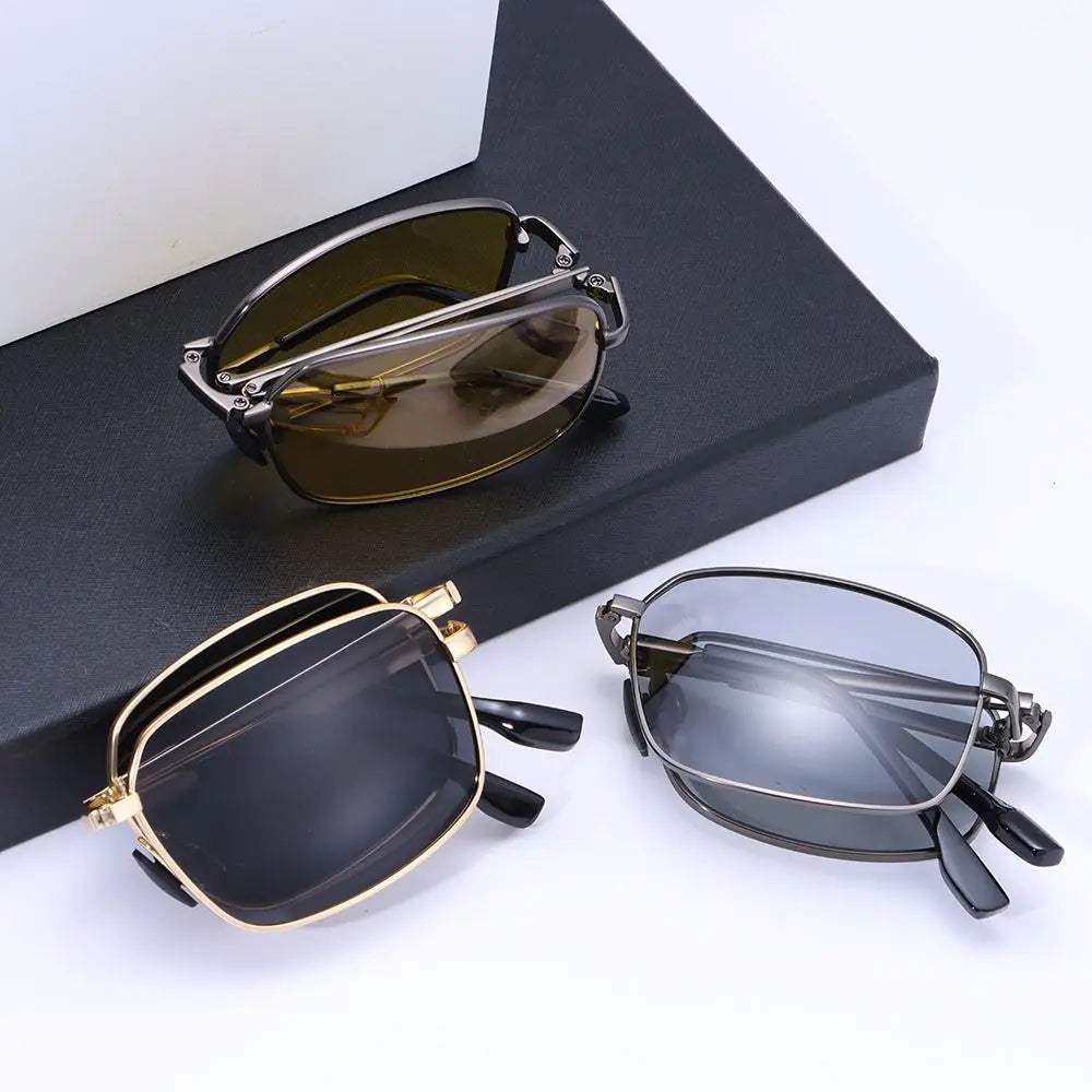Metal Frame Portable Eyewear Folding Polarized Photochromic Sunglasses Sunglasses for Men Driving Glasses