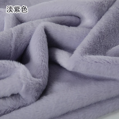 Plain Faux Fur Fabric Smooth by the Meter for Clothes Coats Dolls Sewing Thickened Imitation Rex Rabbit Plush Textile Soft Silky
