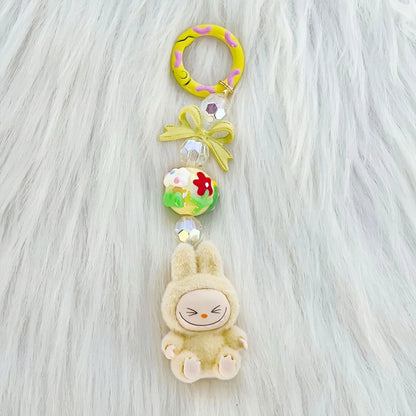 New Christmas Labubu Kawaii Particles Keychain Bag Cell Phone Charm Key Chain Christmas Gift