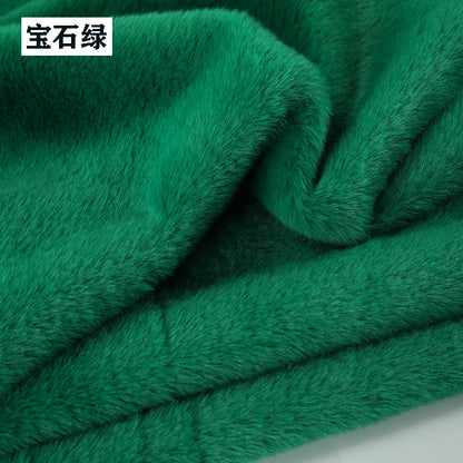 Plain Faux Fur Fabric Smooth by the Meter for Clothes Coats Dolls Sewing Thickened Imitation Rex Rabbit Plush Textile Soft Silky