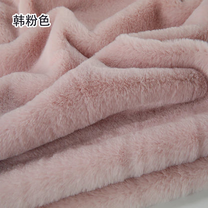 Plain Faux Fur Fabric Smooth by the Meter for Clothes Coats Dolls Sewing Thickened Imitation Rex Rabbit Plush Textile Soft Silky
