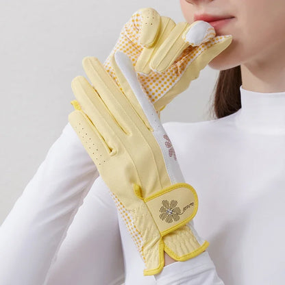 New Purple Golf Gloves Women Left and Right Hands Anti Slip Wear Resistant Breathable Gloves One Pair Golf Accessories