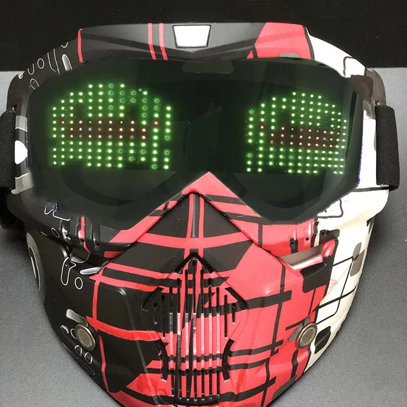 Bluetooth RGB Light Up Party Carnival Led Ski Goggles DIY LED Glasses Display Board Mask Screen Matrix Gift Toys