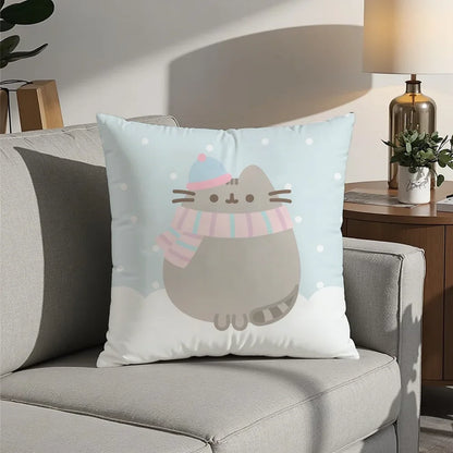 Cute P-PusheenS Cartoon Pillow Case Plush Fabric Soft  Pillowcase Double Sided Print Cushion Cover Household Gifts
