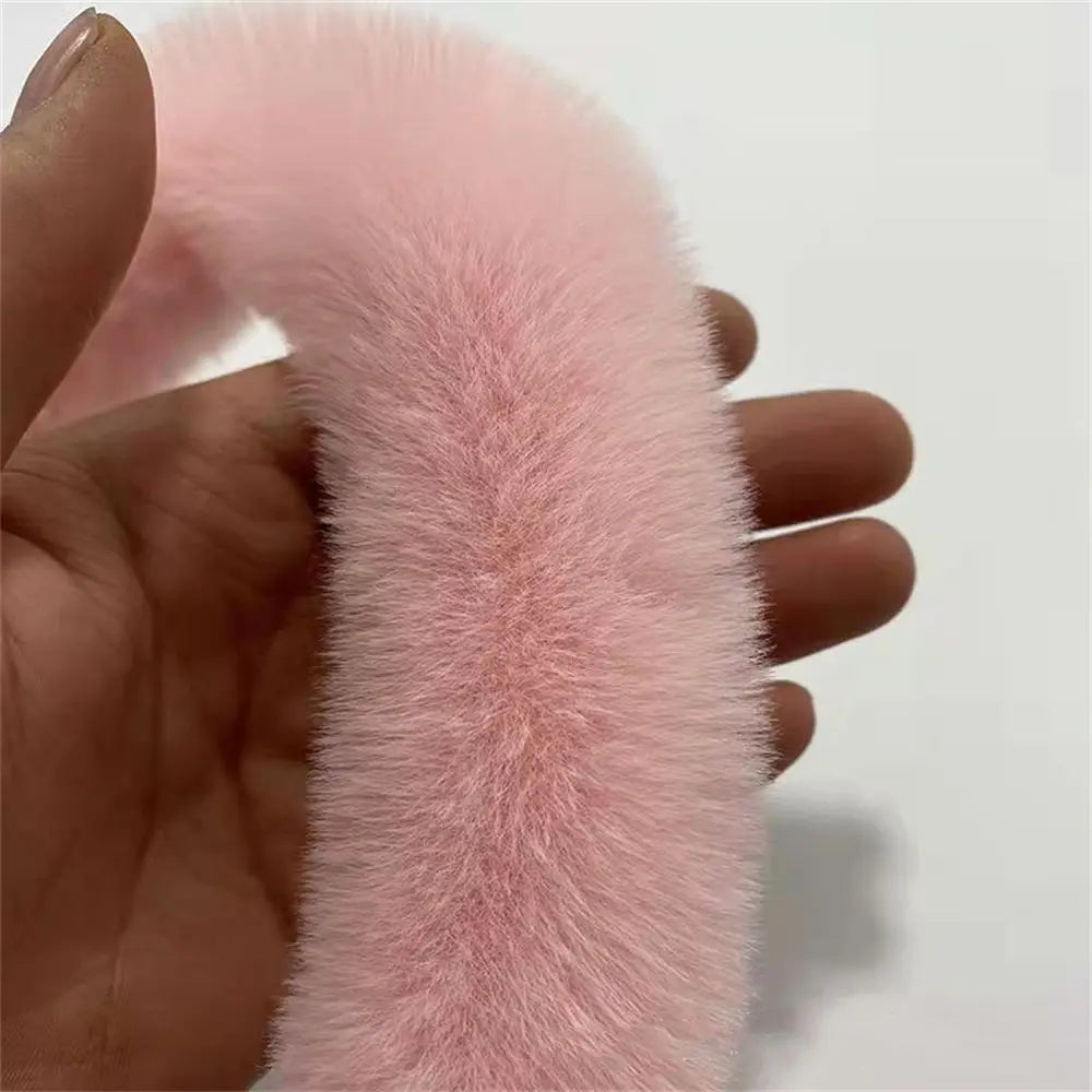 Christmas Tree Furry Fluffy Pink Faux Rabbit Fur Trimming Ribbon Wedding Dress Shawl Decorative Crafts Feathers Fancy Dress