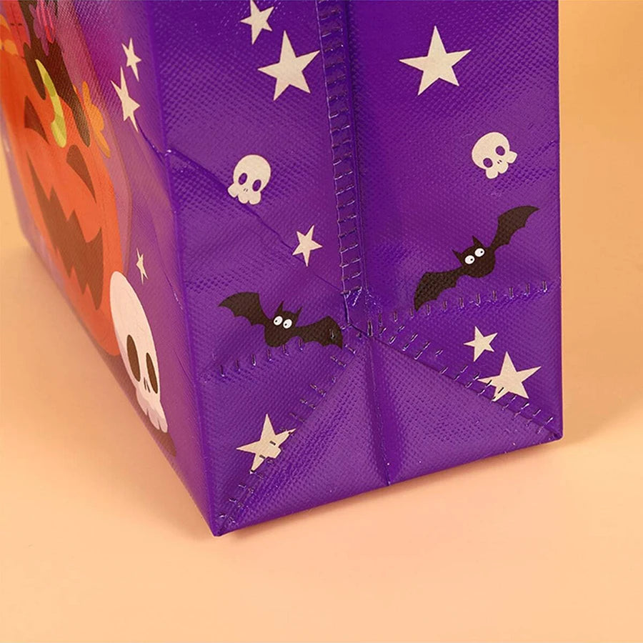 4-12pcs Halloween Theme Non-Woven Cloth Gift Shopping Bag Environmentally Friendly Reusable Cartoon Pumpkin Creative Storage Bag