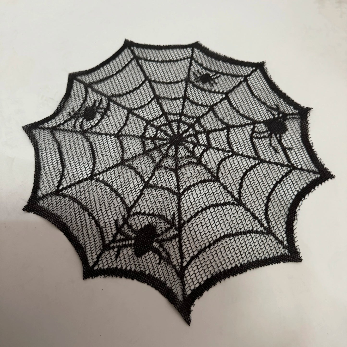 30cm Halloween Round Tablecloth Spider Web Disposable Bat Spider Tablerunner Lampshade Halloween Decoration Set