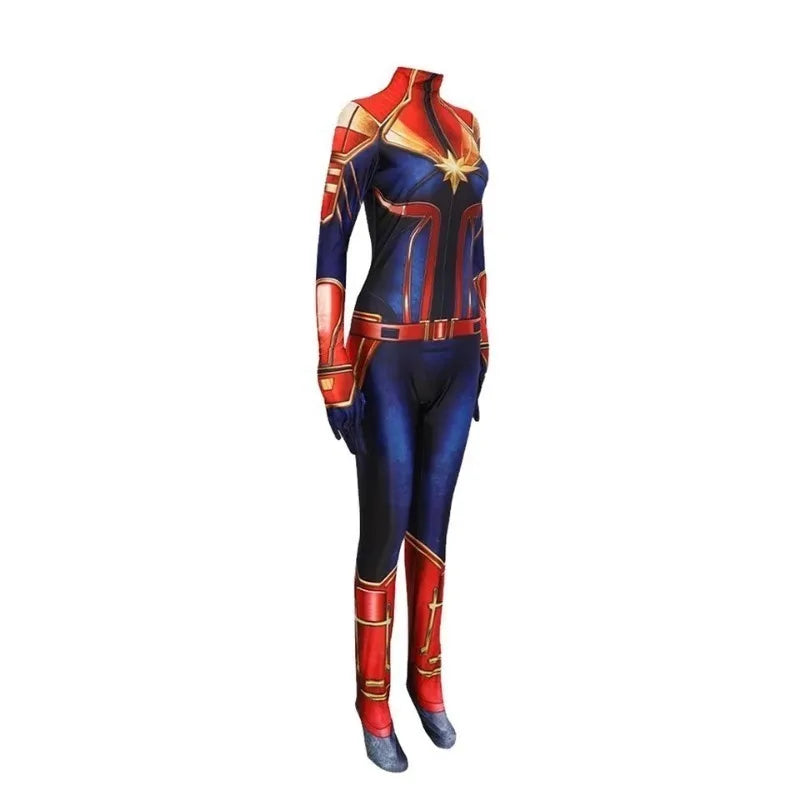 Movie Captain Cosplay Costume Women Superhero Cos Stage Jumpsuit Halloween Carnival Role Play Party Zentai Kids Adult Bodysuit