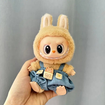 17cm Mini Plush Doll'S Clothes Outfit Accessories for Korea Kpop Exo Labubu I II Idol Dolls Sitting Party Overalls Clothing Gift
