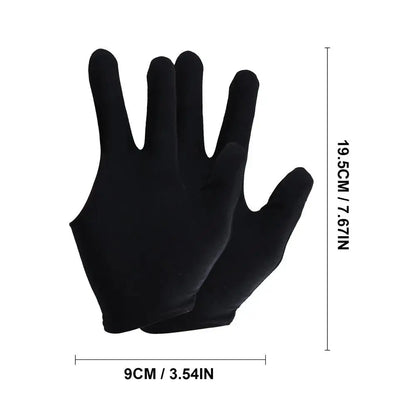 2Pcs Professional Open Finger Billiard Pool Gloves Snooker Pool Gloves Portable Light Elasticity Billiard Training Hand Gloves