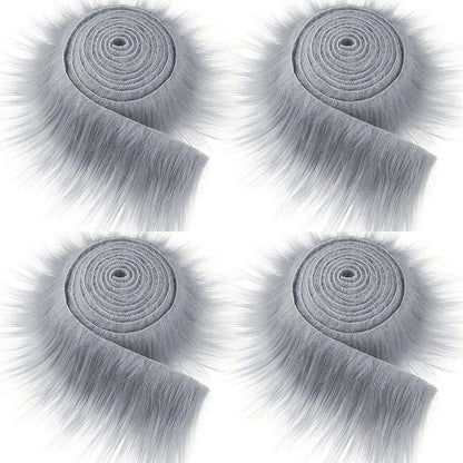 Crafts Gift Trimming Soft Apparel Sewing Fluffy Trim Fabric Roll Faux Fur Ribbon Tapes Long Plush Fur Fabric Plush Fur Stripe