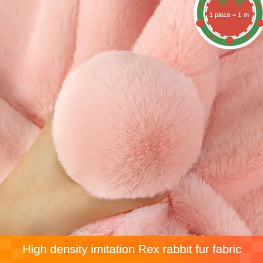 Imitation Rex Rabbit Plush Fabric by Meters for Needlework Clothes Toys Pillowcases Diy Sewing Soft Warm Thick Smooth Fur Cloth