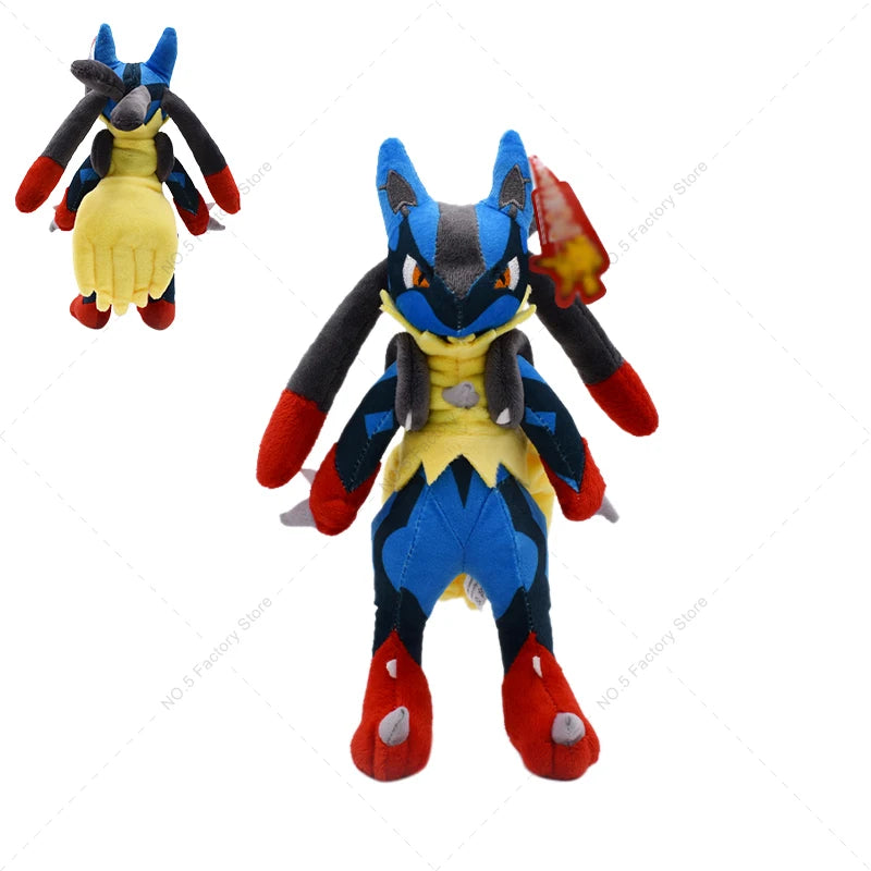 16-31cm Pokemon Standing Lucario Shiny Plush Doll Cute Mega Riolu Animal Stuffed Quality Peluche Toy Children Halloween Gifts