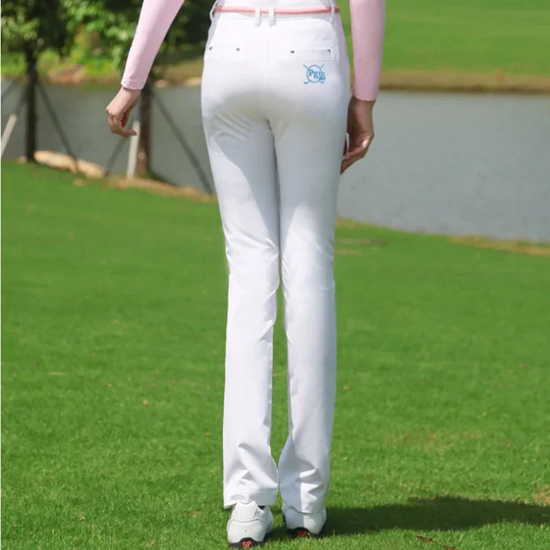 PGM Golf Pants Woman High Elastic Soft Trousers for Golfer Play Golf Ball Ladies Clothing Spring Summer Sports Pants KUZ024