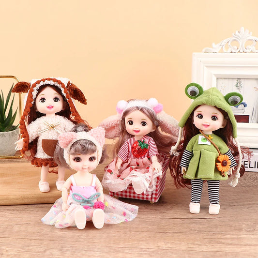 Innovative and Practical for Girls Birthday Gift Cute Fashion Princess DIY Dress Up Toys New 16CM Exquisite Mini Imitation Dolls