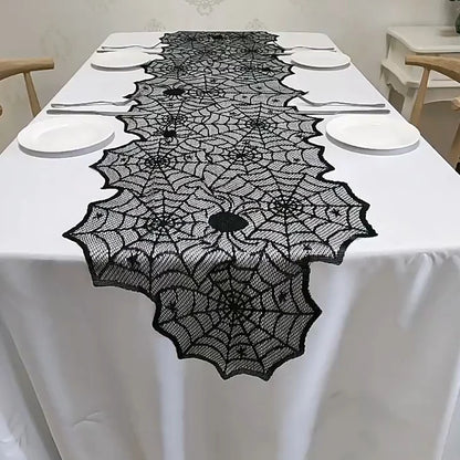 Halloween Tablecloth Table Cover Halloween Fireplace Decor Halloween Spider Web Tablecloth Halloween Party Decoration Supplies
