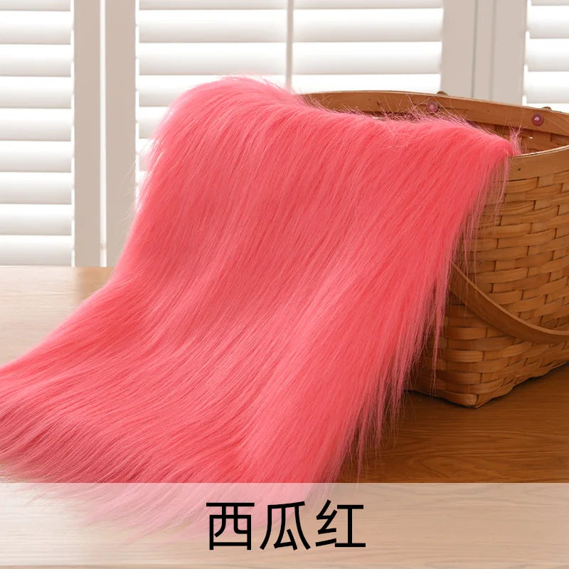 Dolls Long Plush Fabric Per Meter for Upholstery Coats Chair Cover Sewing Plain Fashion Fur Textile Needlework Thick Comfortable