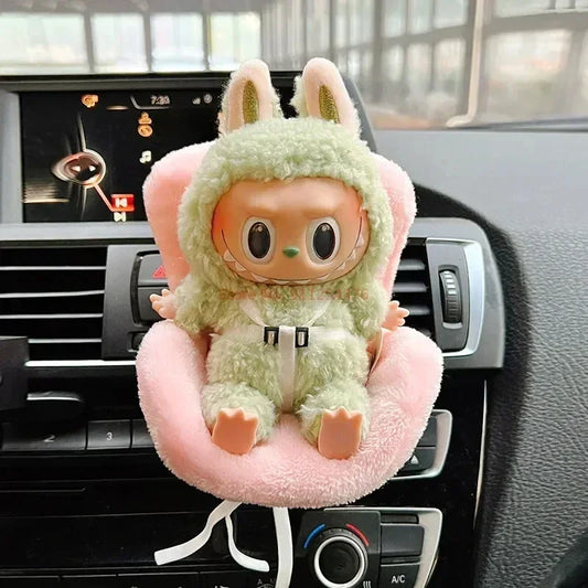 Suitable for 17cm Labubu Cute Doll Cute Car Safety Seat Car Air Outlet Decoration Car Interior Decoration Ornament