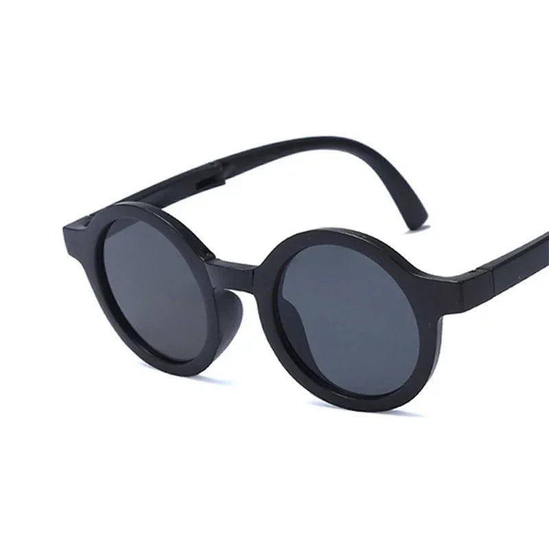Classic Ins Folding Sunglasses Children Brand Designer Pink Round Frame Sun Glasses Girls Boys Lentes UV400 Gafas Sol Mujer