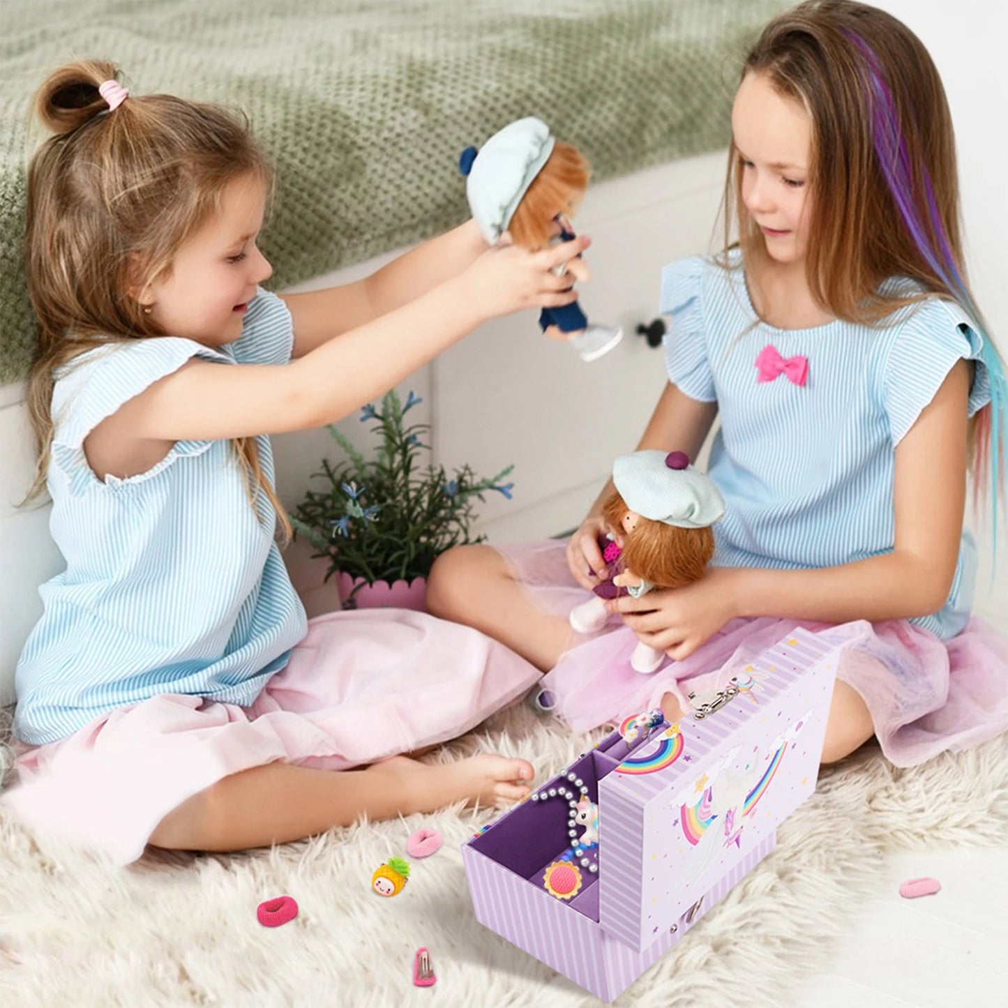 Unicorn Music Box Girl's Jewelry Storage Box With Rotating Unicorn Ballet Bedroom Decoration Birthday Christmas Gifts for Kids