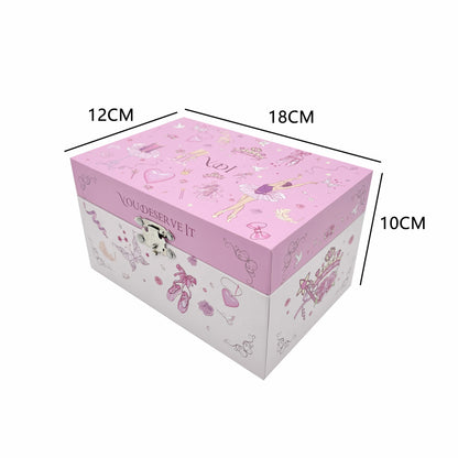 Hapinest Musical Ballerina Jewelry Box for Girl Necklace Spinning Ballerina Jewelry Storage and Music Box Kids for Birthday Gift