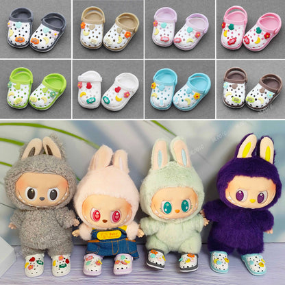 Labubu Doll Slippers Shoes (4.3*2.0cm) for Labubu Macaron  Bao-Ao Bao Ao &15cm EXO Plush Doll & 1/6 BJD Doll