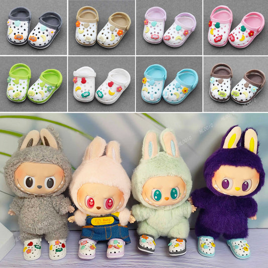 Labubu Doll Slippers Shoes (4.3*2.0cm) for Labubu Macaron  Bao-Ao Bao Ao &15cm EXO Plush Doll & 1/6 BJD Doll