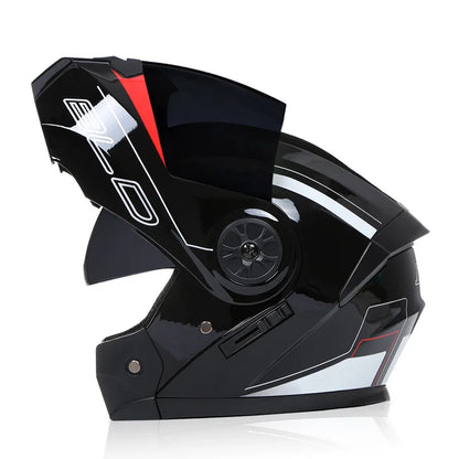 BLD Modular Dual Lens Motorcycle Helmet Safety Downhill Flip Up Helmets Professional Motocross Racing Full Face Casco Moto