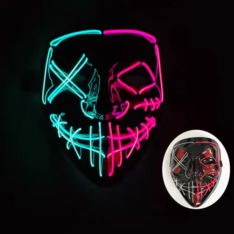 New Arrival Halloween Mask Horror Venom  LED Luminous Mask Cosplay Costume Makeup Prom Party