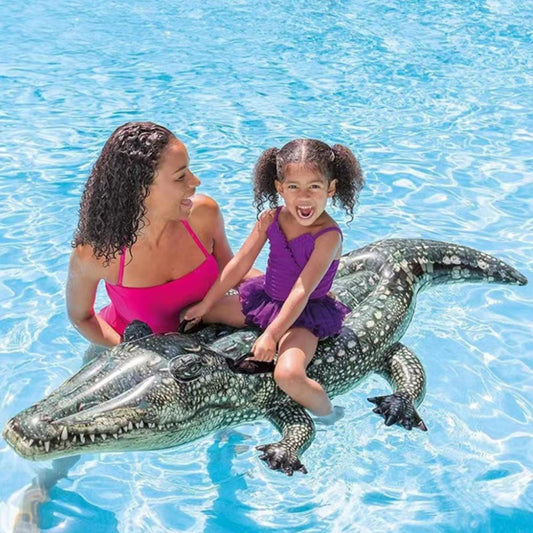 170cm Adults Kid Water Party Toys Inflatable Alligator Seat Ride Swimming Ring Crocodile Float Pool Beach Party Water Supplies