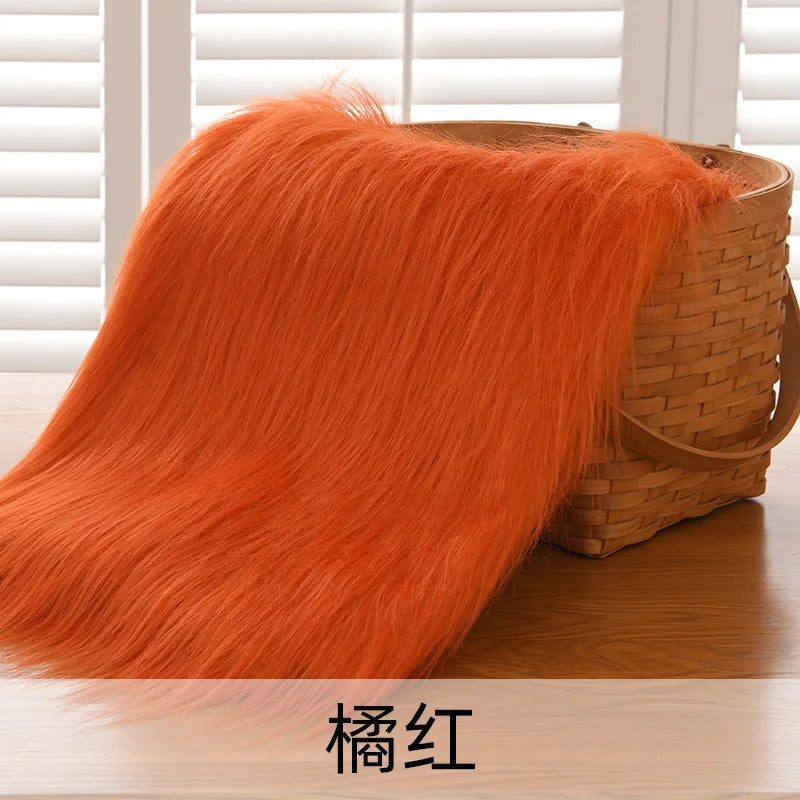 Dolls Long Plush Fabric Per Meter for Upholstery Coats Chair Cover Sewing Plain Fashion Fur Textile Needlework Thick Comfortable