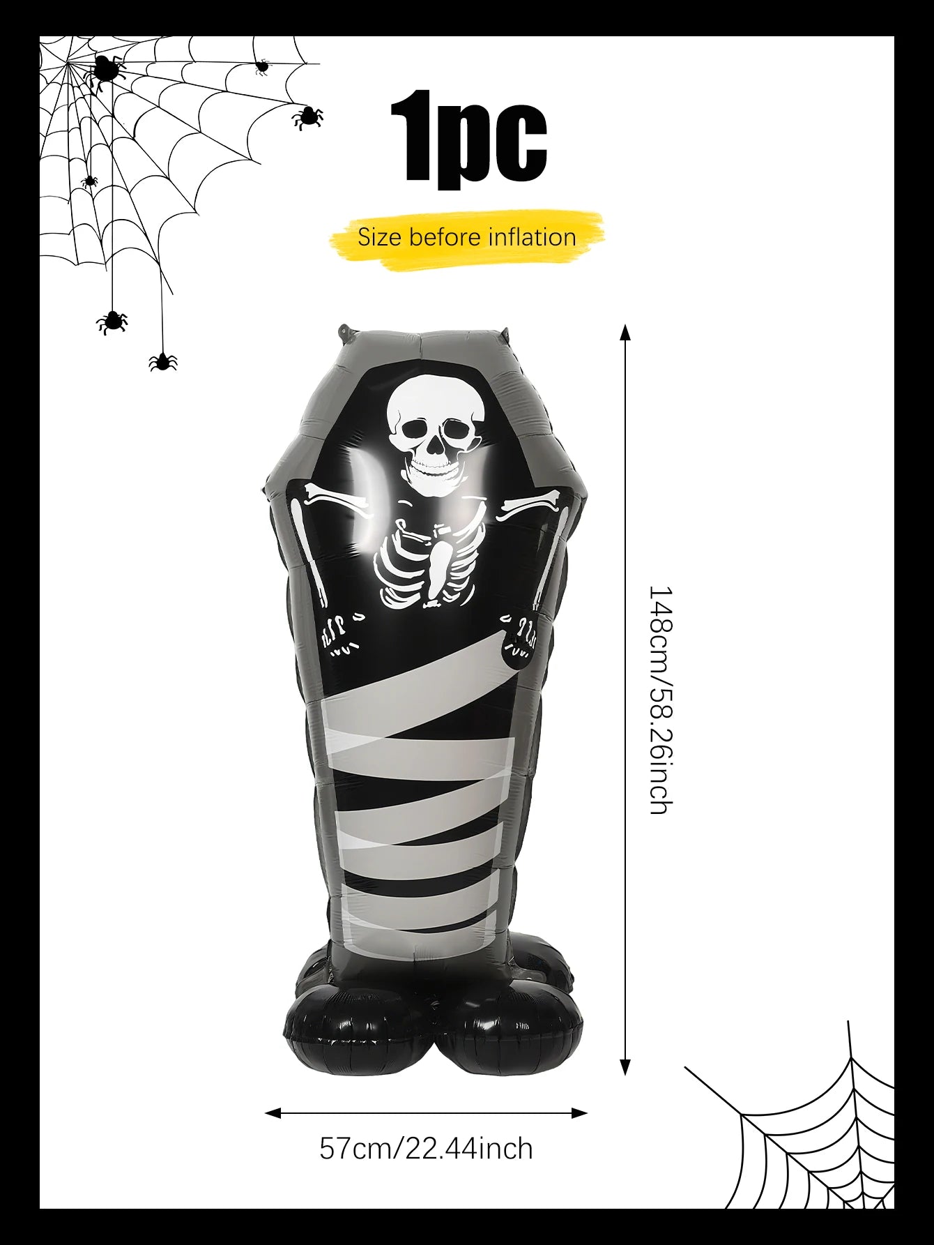 1pc Skull Tombstone Balloon, Halloween Theme Decoration, Skull Party, Garden Cemetery Decoration, Haunted House Decoration