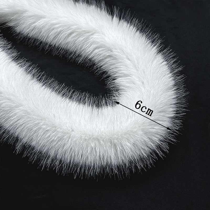 1M Faux Fur Ribbon Tapes DIY Apparel Sewing Fluffy Trim Trimming Fabric Sewing Costume White Plush Fur Coat Garment Decoration