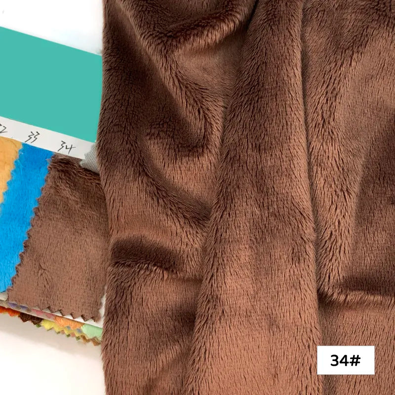 Plush Fabric 5mm Pile Length 100 Polyester 100 Colors Can Be Choose Hair Material for Popular Cotton Dolls DIY Handmade Fabric