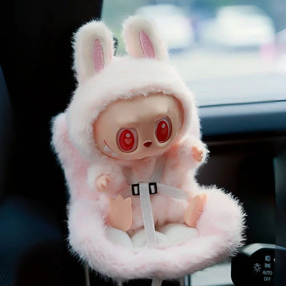 Suitable for 17cm Labubu Cute Doll Cute Car Safety Seat Car Air Outlet Decoration Car Interior Decoration Ornament