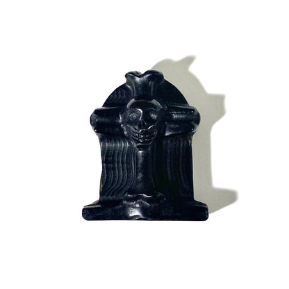 1PC High Quality Halloween Tombstone Natural Crystal Carving,Healing Crystal, Birthday Gift,Black Obsidian,Yooperlite,Women Gift