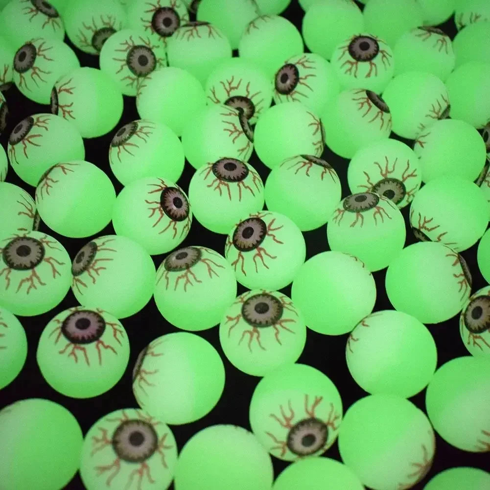 5/10/20pcs Glow in the Dark Eyeball 32MM Bouncy Ball Halloween Supplies Toys Horror Luminous Scary Ball Kids Toys Gift