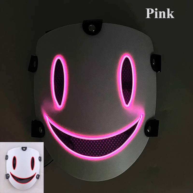 High-Rise Luminous Light Up Mask LED Glowing Mask Cosplay Party Anime Props Neon Face Mask for Adult Kids Halloween Supplies