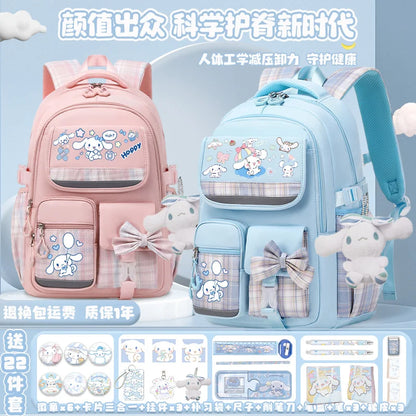 Sanrio Cinnamon Dog Cute Fashion Print School Bag for Primary School Students, Stylish Children's Back-To-School Backpack