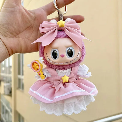 17cm Cute Baby Clothes Accessories for Korea Kpop Exo Labubu Idol Dolls Skirt Doll Clothes Clothing Fans Overalls