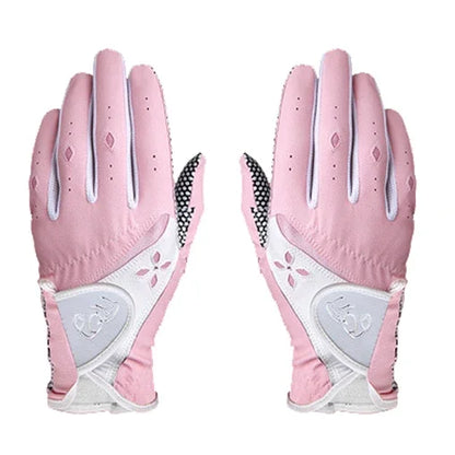 PGM 1 Pairs Women Golf Gloves Soft Breathable PU Leather With Non-Slip Particle Outdoor Sports Wholesale Accessories ST020