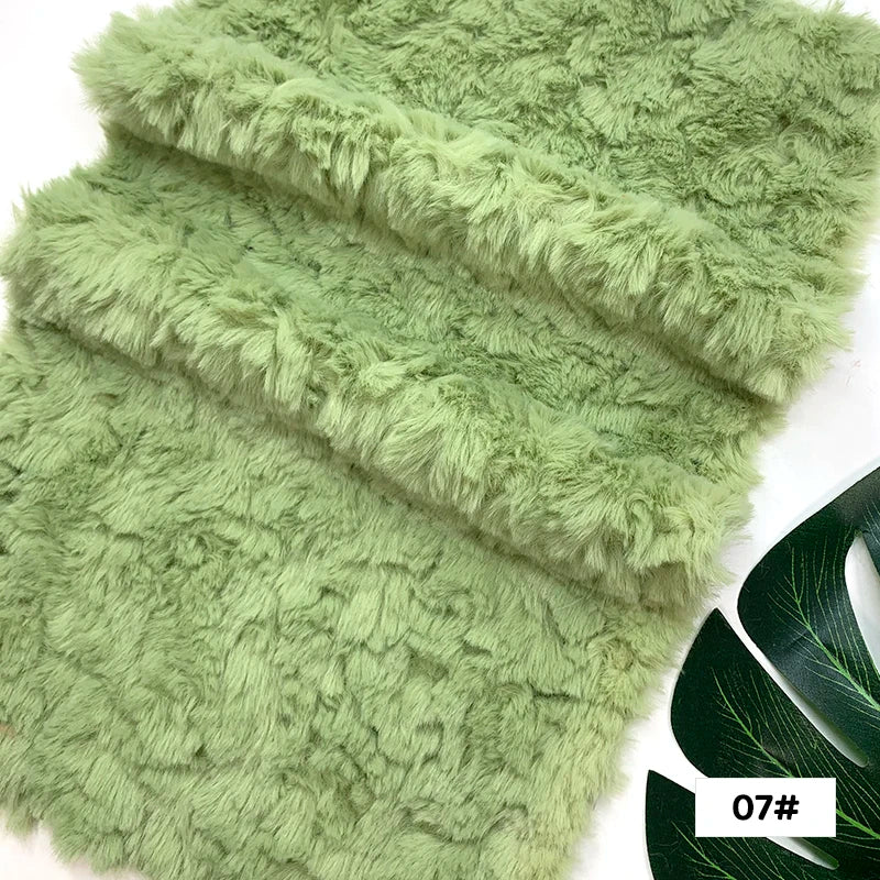 25x45cm Embossed Microfiber Plush Faux Fur Furry Fabric Soft Imitation Rabbit Fur DIY Doll Garment Coat Jacket Sewing Material
