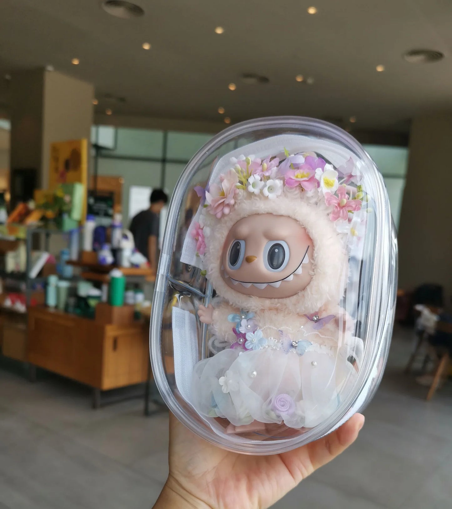 17cm Mini Doll'S Clothes Outfit Accessories for Labubu Idol Flower Fairy Skirt Handmade Hairpin National Headdress Clothing