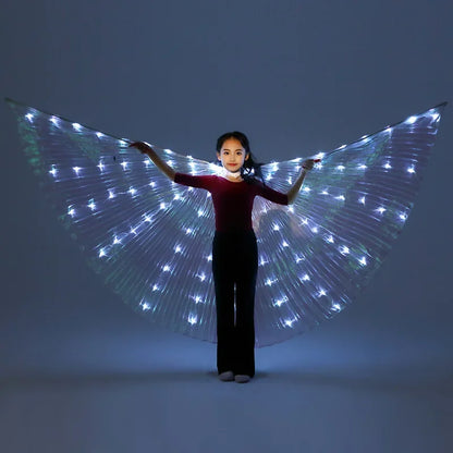 Children LED Light Fairy Angel Wing  Clothing Princess Costume Cloak Crown Tiara Rave Clothes Cosplay Outfit  Halloween