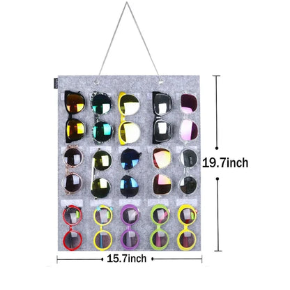 1 Pcs Sunglasses Felt Storage Hanging Bag Sunglasses Accessories Hanging Display Rack Behind the Door Wall Storage Organizer New