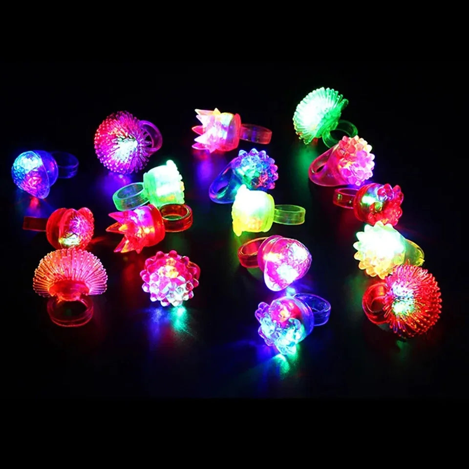 10/20/30/50pcs Glowing Rings LED Light Up Luminous Rings Party Favor Toys Flash Led Lights Glow in the Dark Party Supplies